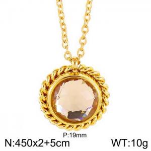 SS Gold-Plating Necklace - KN30583-Z