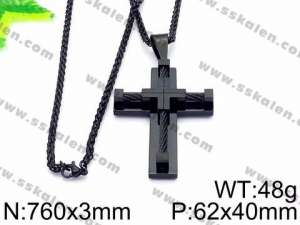 Stainless Steel Black-plating Necklace - KN30710-Z