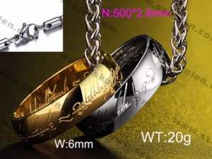 SS Gold-Plating Necklace - KN31074-Z