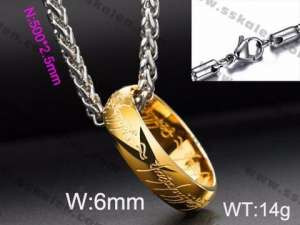 SS Gold-Plating Necklace - KN31076-Z