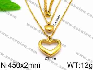 SS Gold-Plating Necklace - KN31137-Z