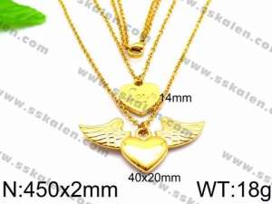 SS Gold-Plating Necklace - KN31145-Z