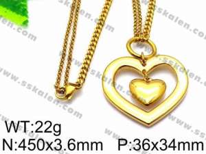 SS Gold-Plating Necklace - KN31565-Z