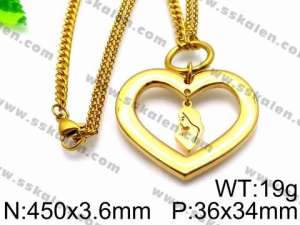 SS Gold-Plating Necklace - KN31566-Z