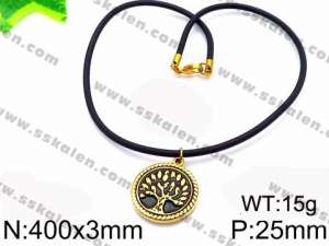 SS Gold-Plating Necklace - KN31589-Z