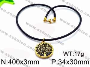 SS Gold-Plating Necklace - KN31596-Z