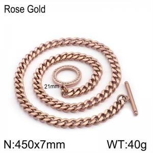 SS Rose Gold-Plating Necklace - KN31878-Z