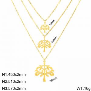 SS Gold-Plating Necklace - KN32557-Z