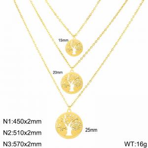 SS Gold-Plating Necklace - KN32558-Z