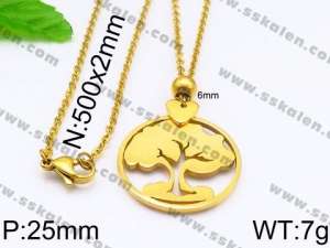 SS Gold-Plating Necklace - KN32661-Z