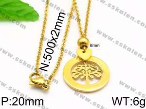 SS Gold-Plating Necklace - KN32662-Z
