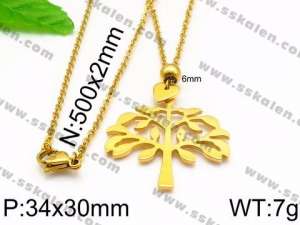 SS Gold-Plating Necklace - KN32664-Z