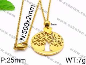 SS Gold-Plating Necklace - KN32666-Z