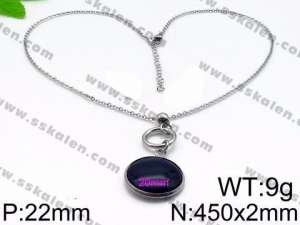 Stainless Steel Stone & Crystal Necklace - KN32834-Z