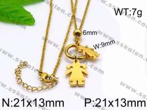 SS Gold-Plating Necklace - KN32878-Z