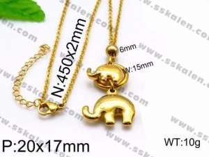 SS Gold-Plating Necklace - KN32885-Z