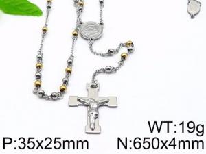 Stainless Steel Rosary Necklace - KN32960-HDJ