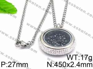 Stainless Steel Stone Necklace - KN33118-Z