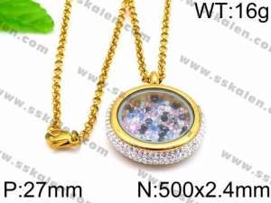 Stainless Steel Stone Necklace - KN33125-Z