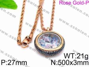 Stainless Steel Stone Necklace - KN33127-Z