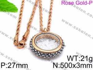 Stainless Steel Stone Necklace - KN33132-Z