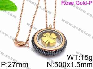 Stainless Steel Stone Necklace - KN33137-Z