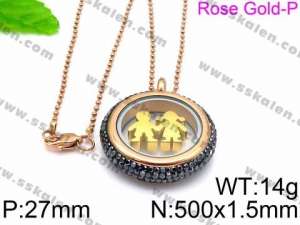 Stainless Steel Stone Necklace - KN33139-Z