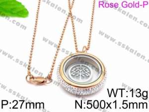 Stainless Steel Stone Necklace - KN33184-Z