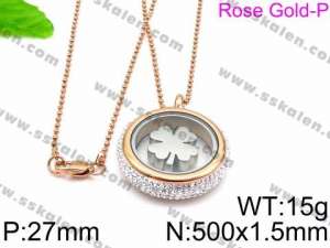 Stainless Steel Stone Necklace - KN33186-Z