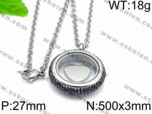 Stainless Steel Stone Necklace - KN33189-Z