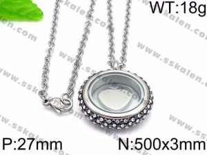 Stainless Steel Stone Necklace - KN33203-Z