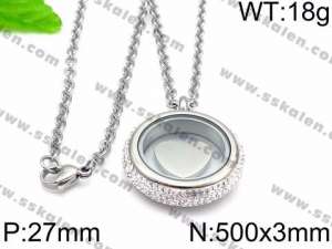 Stainless Steel Stone Necklace - KN33210-Z