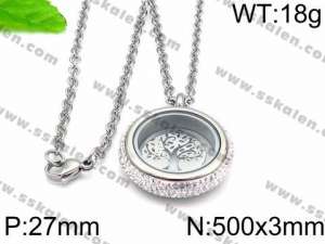 Stainless Steel Stone Necklace - KN33211-Z