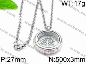 Stainless Steel Stone Necklace - KN33213-Z