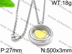 Stainless Steel Stone Necklace - KN33238-Z