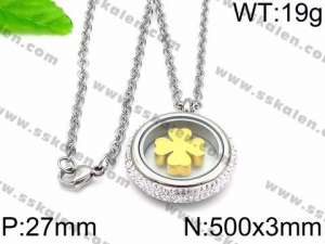 Stainless Steel Stone Necklace - KN33243-Z