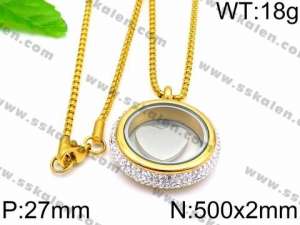 Stainless Steel Stone Necklace - KN33259-Z