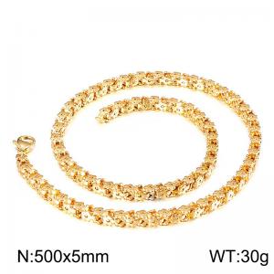 SS Gold-Plating Necklace - KN33422-Z