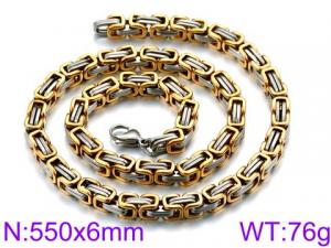 SS Gold-Plating Necklace - KN33447-Z