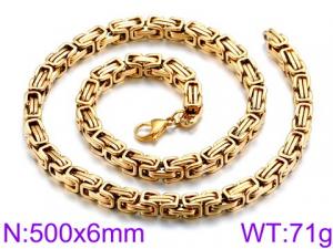 SS Gold-Plating Necklace - KN33460-Z