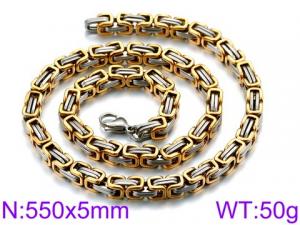 SS Gold-Plating Necklace - KN33465-Z