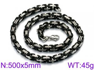 Stainless Steel Black-plating Necklace - KN33469-Z