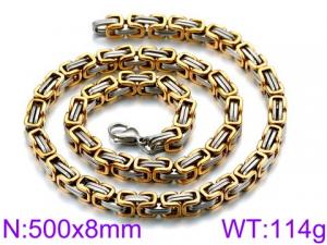 SS Gold-Plating Necklace - KN33482-Z