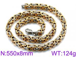 SS Gold-Plating Necklace - KN33483-Z