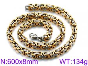 SS Gold-Plating Necklace - KN33484-Z