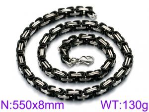 Stainless Steel Black-plating Necklace - KN33486-Z