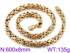 SS Gold-Plating Necklace - KN33496-Z