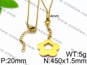 SS Gold-Plating Necklace - KN33878-Z