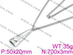 Stainless Steel Stone Necklace - KN33945-KC