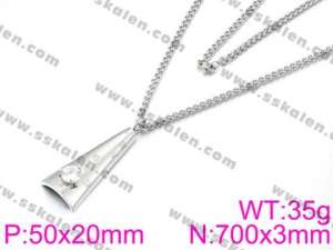 Stainless Steel Stone Necklace - KN33946-KC